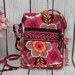 Vera Bradley Carnaby Crossbody Hipster Shoulder Bag Handbag - Pink Brown